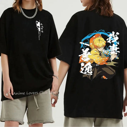 Japanese Anime Demon Slayer Graphic Print T Shirt Fashion Casual Crew Neck Short Sleeve Plus Size T Shirt Women