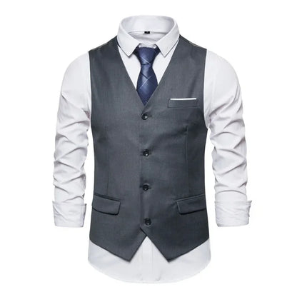 Blue Suit Vest, Men's Business Sleeveless Vests Jacket, Asian size S-6XL, Wedding Party Waistcoat, Red Purple Black Gray