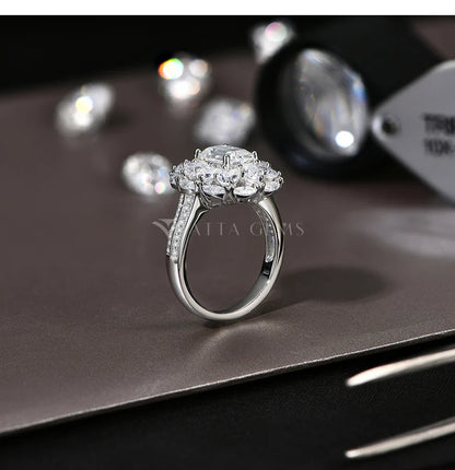 Luxury D VVS1 Color Asscher Cut 2.0CT Moissanite Diamond Rings For Women S925 Silver With Certificate Fine Jewelry New