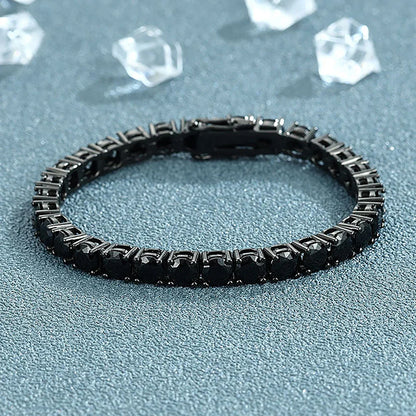 3/4/5/6.5mm Moissanite Diamond Tennis Bracelet for Men Women 925 Silver Plated 18K Black Gold Diamond Bracelets with Certificate