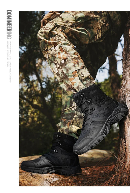 Men Tactical Boots Lace Up Desert Military Work Ankle Hiking Shoe Climbing Shoe Army Boot Unisex Size Plus Male Brand Waterproof
