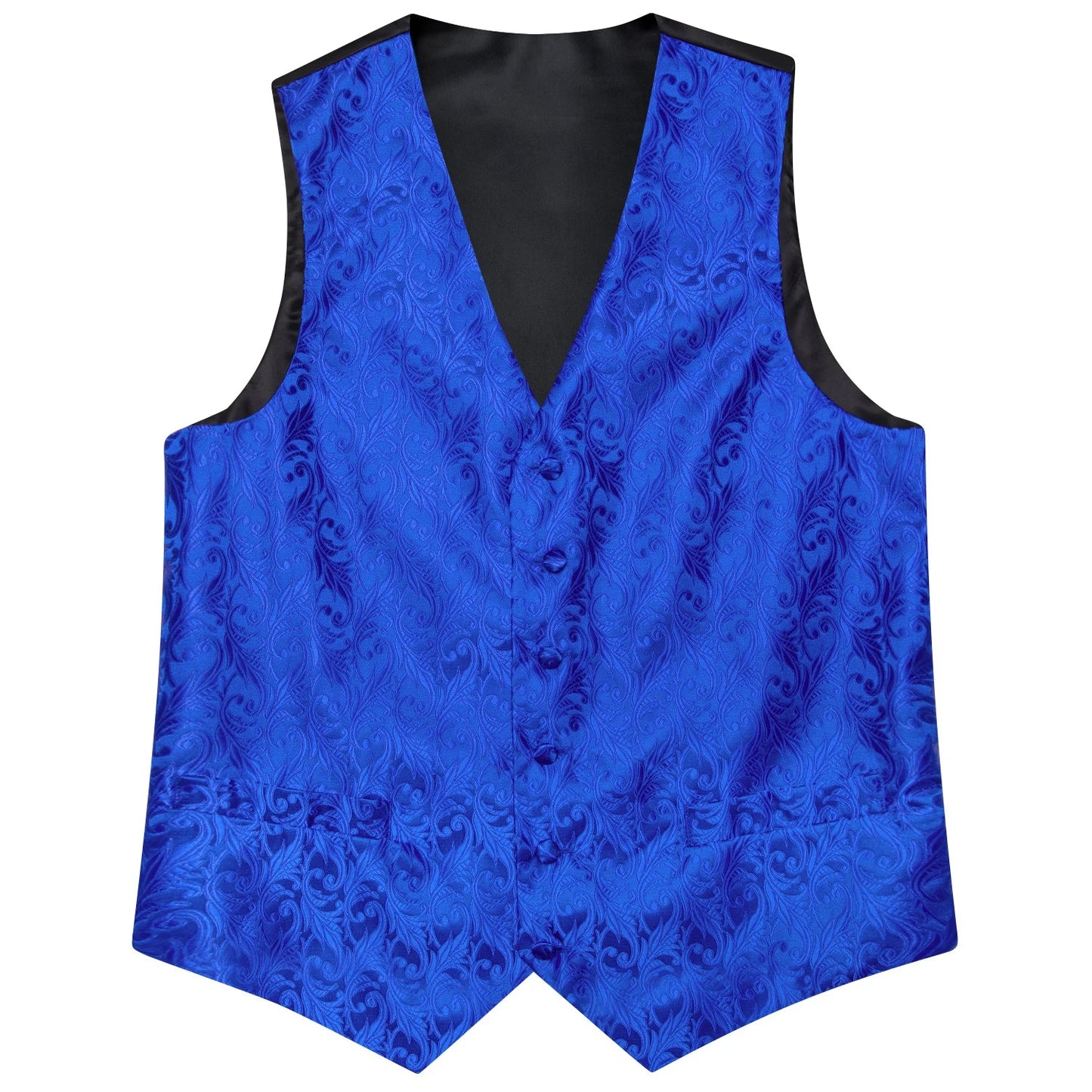 Men's Classic Floral Vest & Tie Hanky Cufflinks Set – Waistcoat for Weddings Events Party Gift