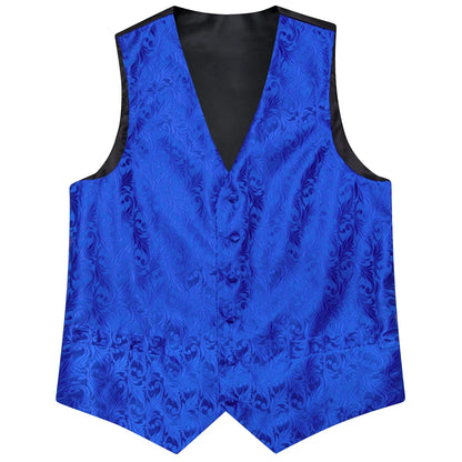 Men's Classic Floral Vest & Tie Hanky Cufflinks Set – Waistcoat for Weddings Events Party Gift