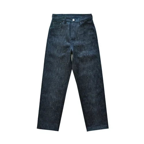 Men Jeans Sanforized Selvedge Raw Denim Denim Jeans for Men Linum Silver Button Cotton Wide Leg Loos Fit