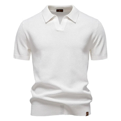2025 New Summer Premium Solid Color Men's Golf Polo Shirt for Collared Breathable Fabric Social Casual Top Male Polo Shirts