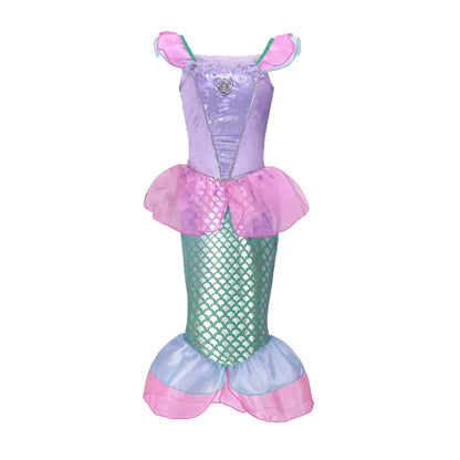 Summer Mermaid Dress Girls Kids Cosplay Dresses Princess Costume Perform Clothes Birthday Party Halloween Clothing
