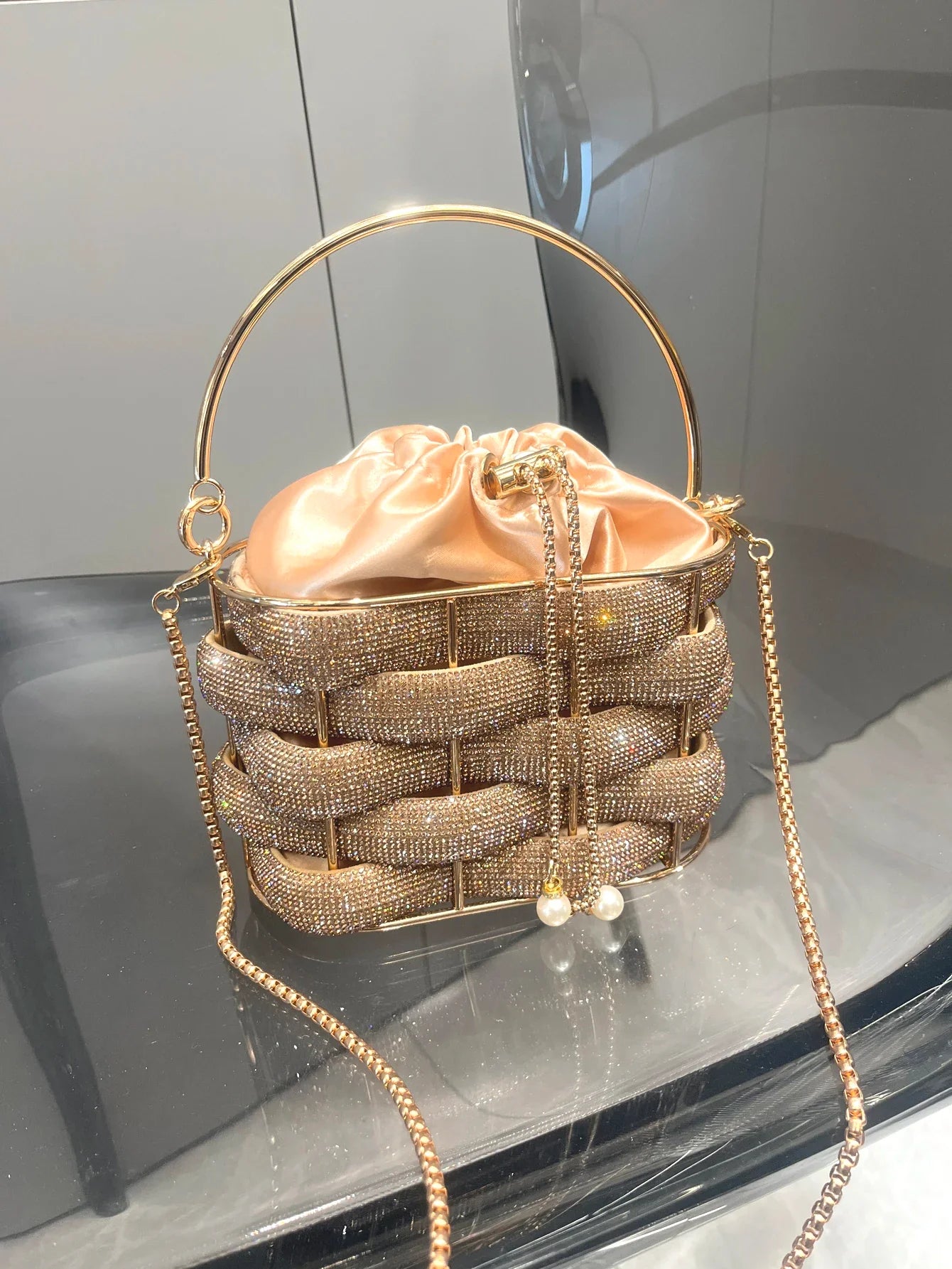 Rhinestones Evening clutch Bag Purses and handbag luxury Designer shoulder bag Shiny Crystal Clutch purse bucket bag