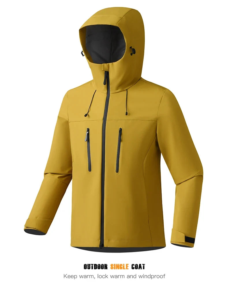 Women Men Waterproof Jacket Hiking Camping Trekking Windbreaker Unisex Outdoor Sporty Rain Coat Hooded Climbing Clothes
