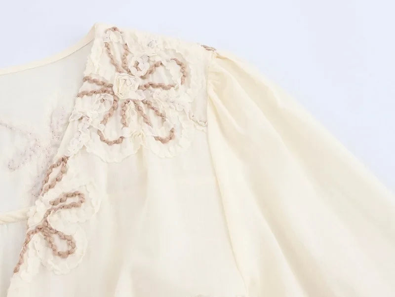 Flower Embroidered Mini Dress Women Tassel Pleated Short Dresses for Woman Summer Beach Women's Dress Boho Dress Woman
