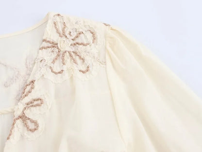 Flower Embroidered Mini Dress Women Tassel Pleated Short Dresses for Woman Summer Beach Women's Dress Boho Dress Woman
