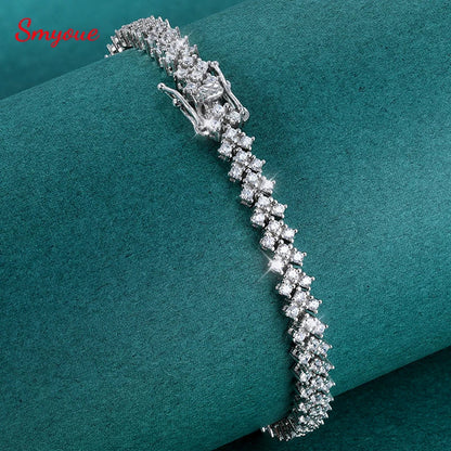 15-20CM 100% Real Moissanite Tennis Bracelets for Women Men's Hip Hop Sterling Silver 925 Chain Simulated Diamond Jewelry