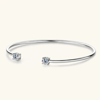 5mm 0.5ct D Moissanite Diamond Cuff Bangle for Women Wedding Bracelet Real Silver 925 Open Bangle Engagement Fine Jewelry