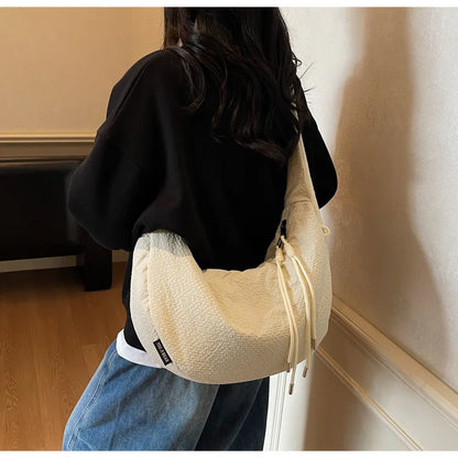 New Comfortable and Versatile Texture Hobo Bags Women Crossbody Bags Large Capacity Lightweight Casual Storage Bags Fashionable