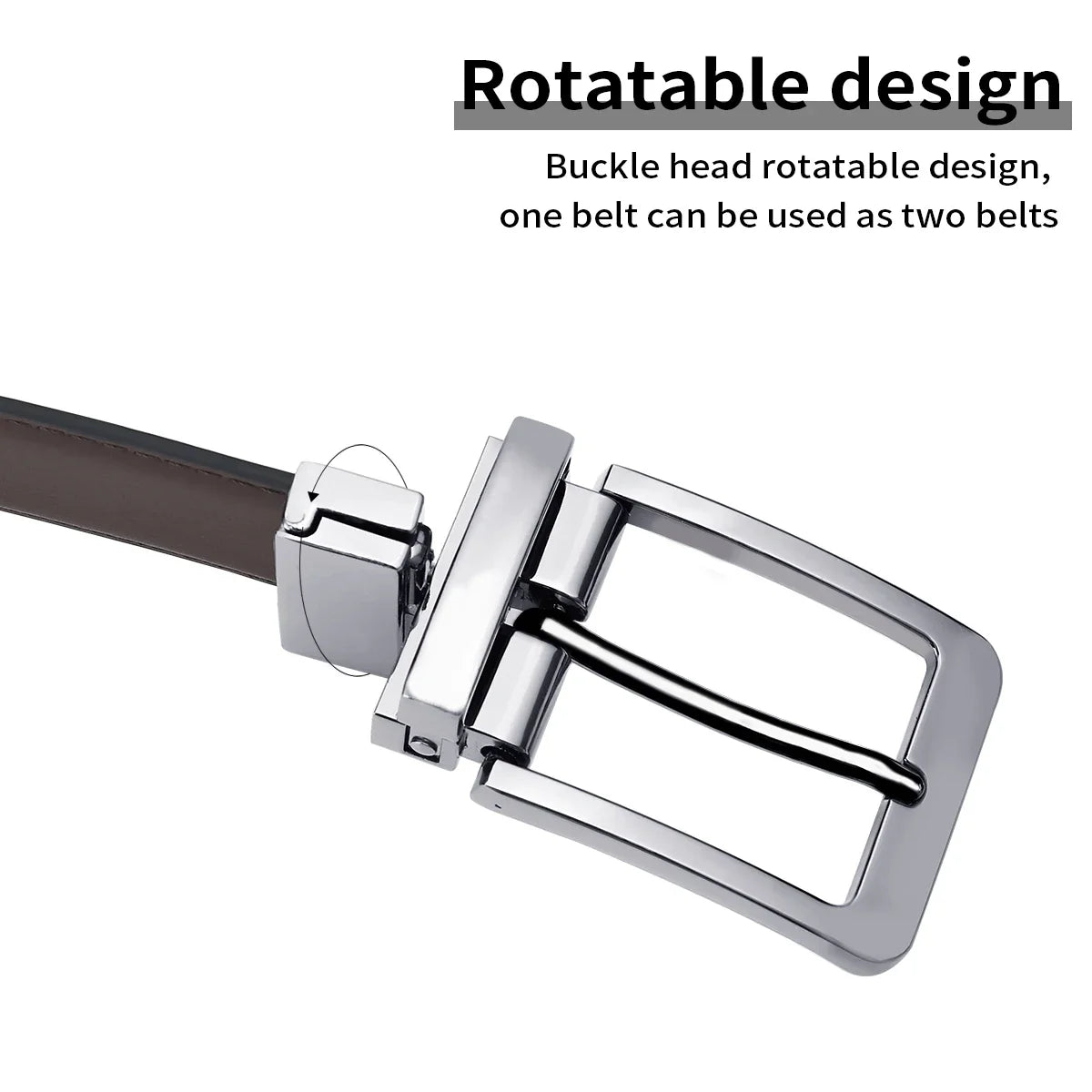 Belt, men's leather needle buckle double-sided cowhide belt, men's young people's business jeans belt, trendy youth