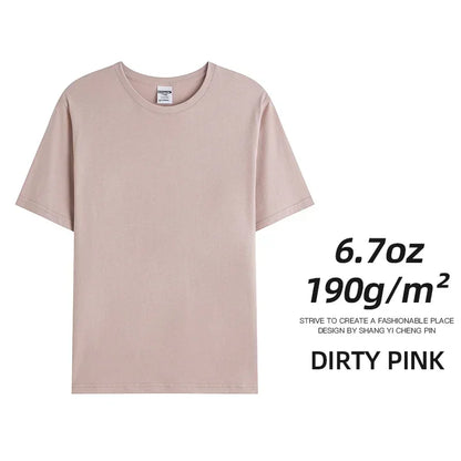 6.7oz 190grams Combed Cotton Tees Tshirts Mens Solid Tops Woman Male Custom Team Uniform Class Clothes Summer Customization