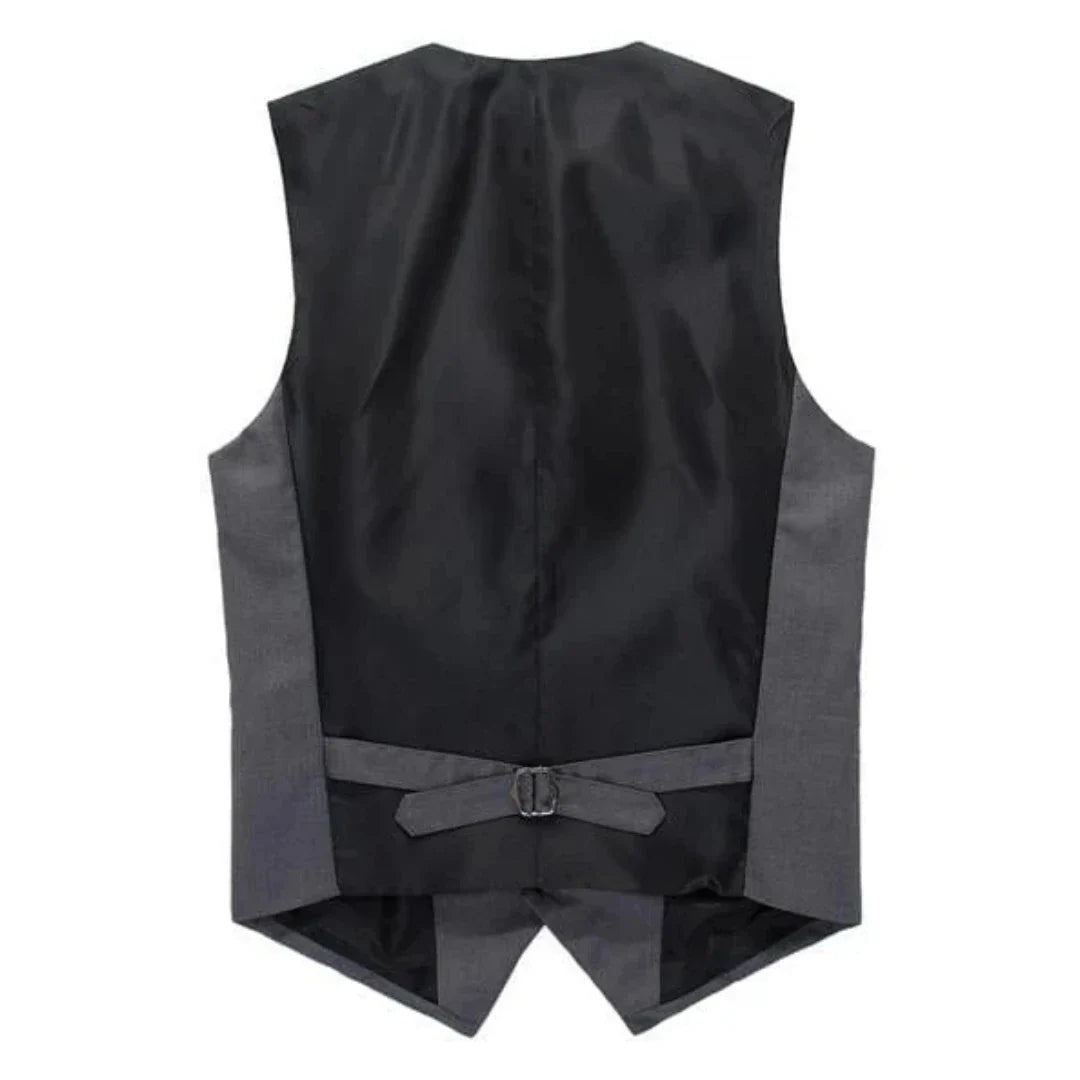 Men Vest Gray V Neck Single Button Solid Waistcoat For Wedding Birthday Banquet Party Business Work Daily Men Suit Vest ﻿