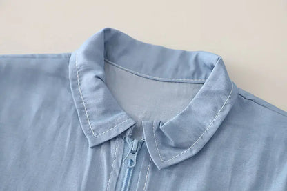 Children Cotton Clothes Summer Child Boy Cartoon Denim Solid Shirt Short 2Pcs/set Infant Kid Fashion Toddler Tracksuit 0-5 Years