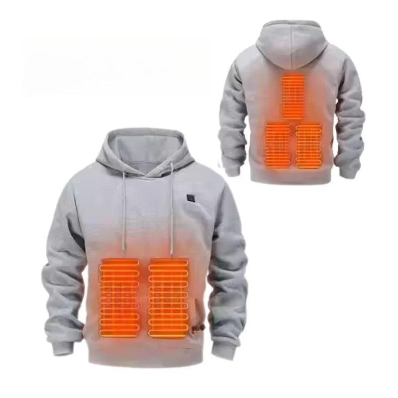 Self Heated Jacket Men Women Sweatshirts Hoodies 17 Areas USB Heated Clothing Winter Thermal Skiing Camping Hiking Sweatshirts