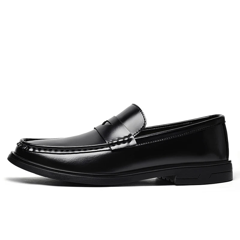2026 New Men's Patent Leather Penny Loafers Slip On Design Soft Cushion Insole Wear Resistant Sole Business Wedding Party Shoes