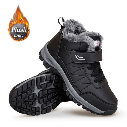Winter Men Boots PU Leather Snow Boots Man Plush Warm Causal Shoe Waterproof Men Boots High Quality Male Sneakers Ankle Boots