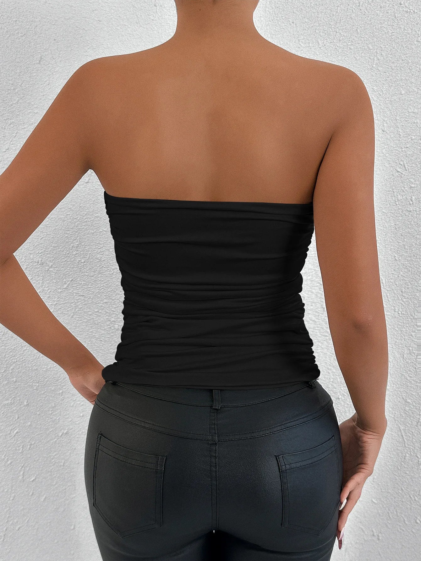 2026 Sexy Summer Solid Strapless Top Women Bandeau Bodycon Tops Lady Sleeveless Off Shoulder Club Party Clothes