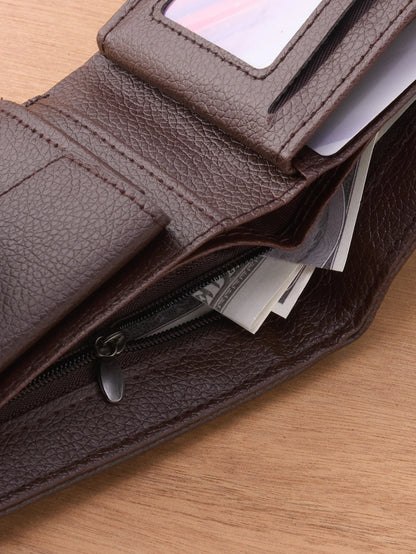 Men Wallets Leather Zipper Purse Man Business Casual Slim Card Horders Quality Male Short Multi-card Wallet Coin Pocket Purse