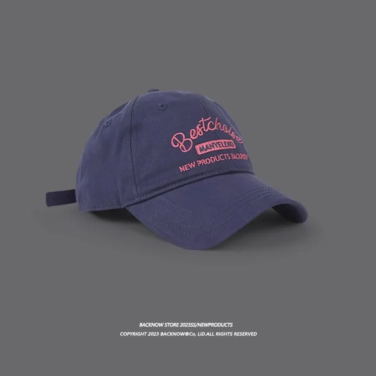 Hat Women Letter Embroidery Baseball Cap for Men Solid Color Peaked Cap Cotton Breathable Duck Tongue Hat Outdoor Sun Visors