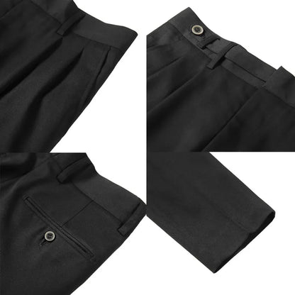 Autumn Winter High Quality Solid Casual Pants Men Belt Design Slim Fit Trousers Formal Office Business Social Party Suit Pants