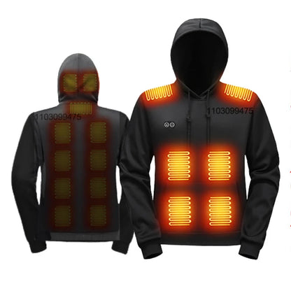 Self Heated Jacket Men Women Sweatshirts Hoodies 17 Areas USB Heated Clothing Winter Thermal Skiing Camping Hiking Sweatshirts