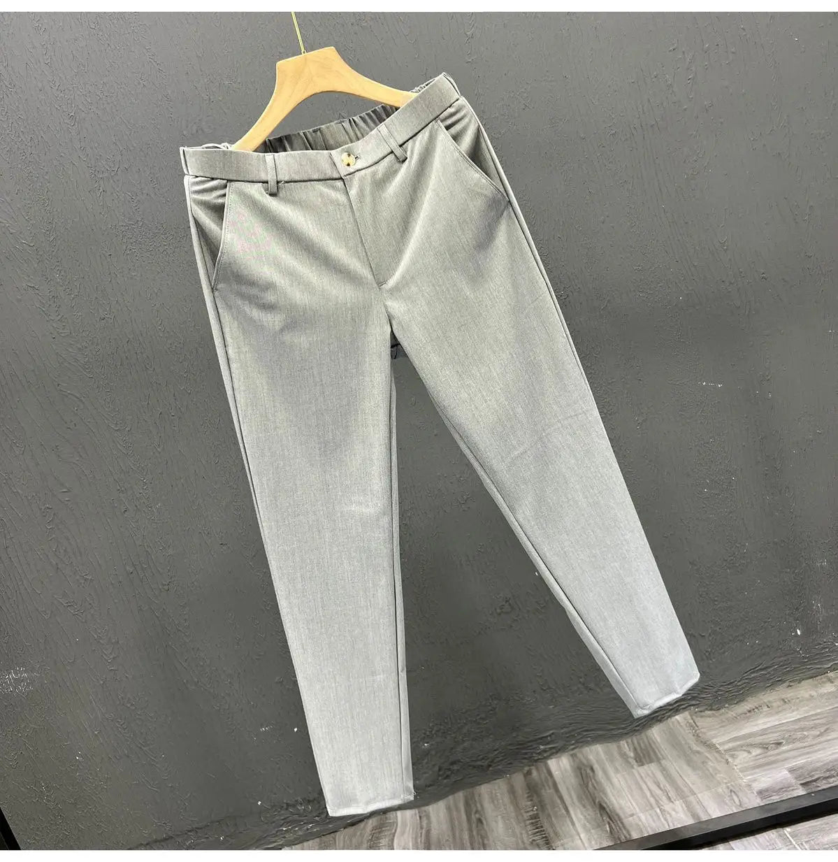 Men's Clothing Summer Fashion Business Casual All Match Suit Pants Formal Strecth Solid Straight Slim Trousers Pantalones Hombre