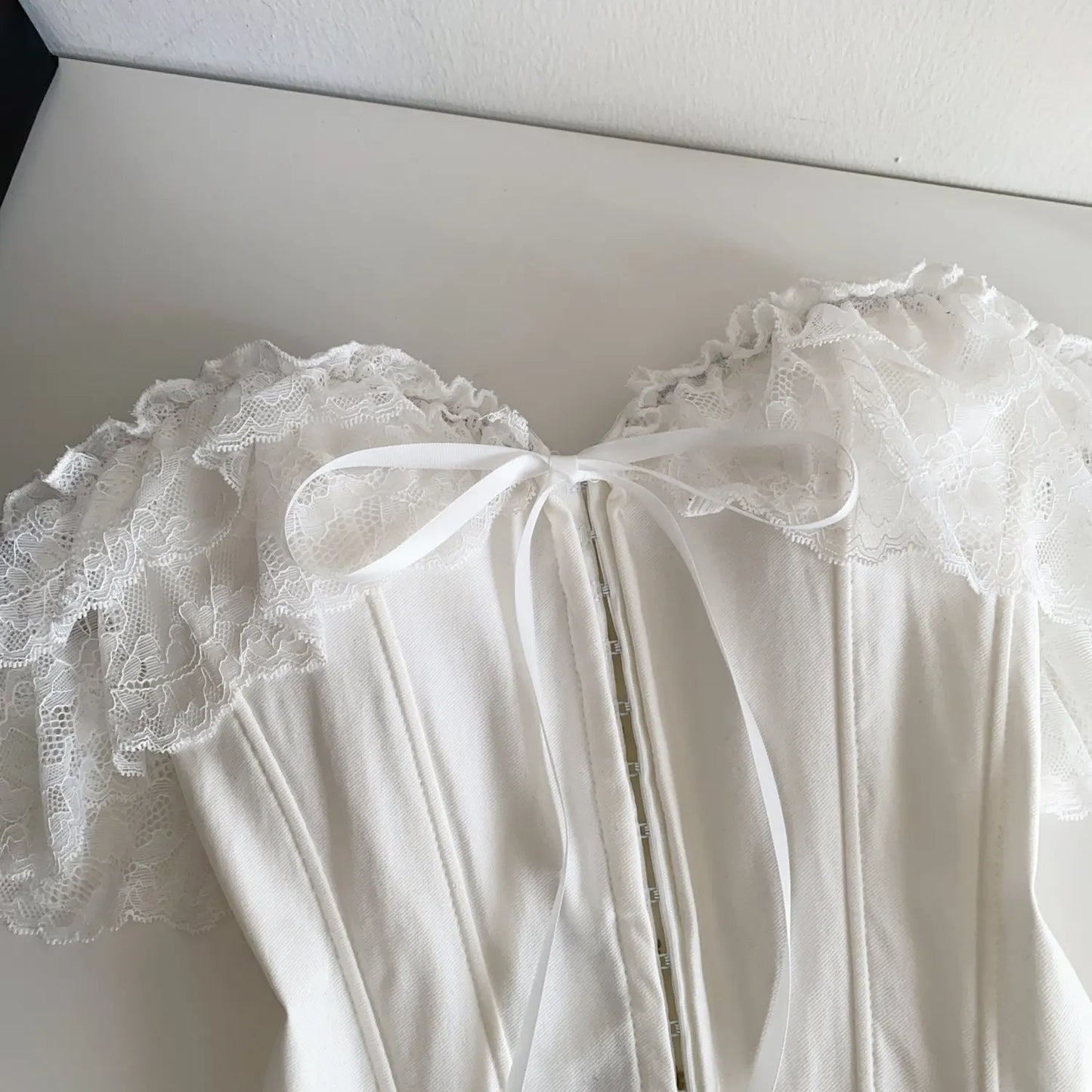 Feminine Lace Corset Tops Off Shoulder Lace Up Splice Summer 2026 Tank Top French Style Court Versatile Sensual Camis