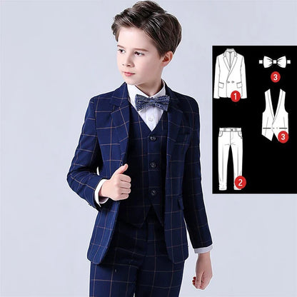 Top Quality Big Boys Suit For Wedding Teenager Kids Formal Tuxedo Dress Children Photograph Blazer Party Performance Costume