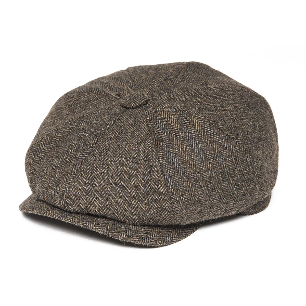 Wool Tweed Newsboy Cap Herringbone Men British Gatsby Retro Hat Driver Flat Cap for Male Vintage Herringbone Beret