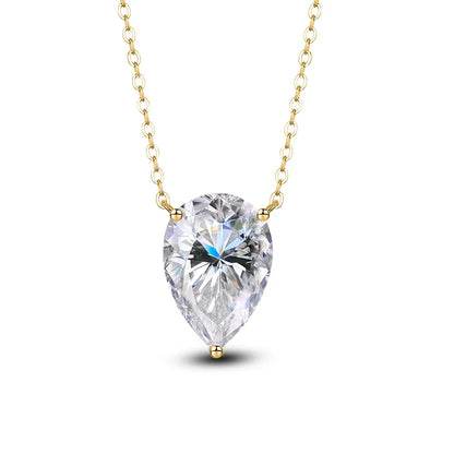 Certificate 1/2/3/4carat Teardrop Moissanite Pendant Necklace S925 Silver Pear Cut Solitaire Diamond Neck Chain for Women