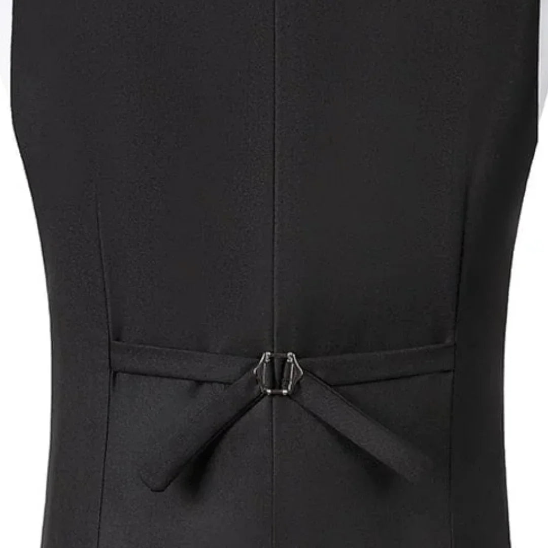 Men Vest Black Double Button With Bright Lapel Waistcoat For Wedding Banquet Business Work Office Casual Daily Men Suit Vest