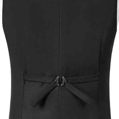 Men Vest Black Double Button With Bright Lapel Waistcoat For Wedding Banquet Business Work Office Casual Daily Men Suit Vest