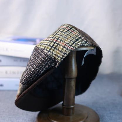 Spring Autumn Winter Men Classic Splicing Octagonal Hats Retro British Newsboy Cap Gatsby Woman Men Beret Caps  005