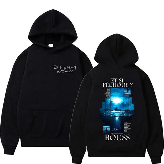 Rapper BOUSS ET SI J'ECHOUE ?   Tour 2025 Hoodie Men's Women Hip Hop Long Sleeve Fashion Oversized Sweatshirts Fleece Streetwear