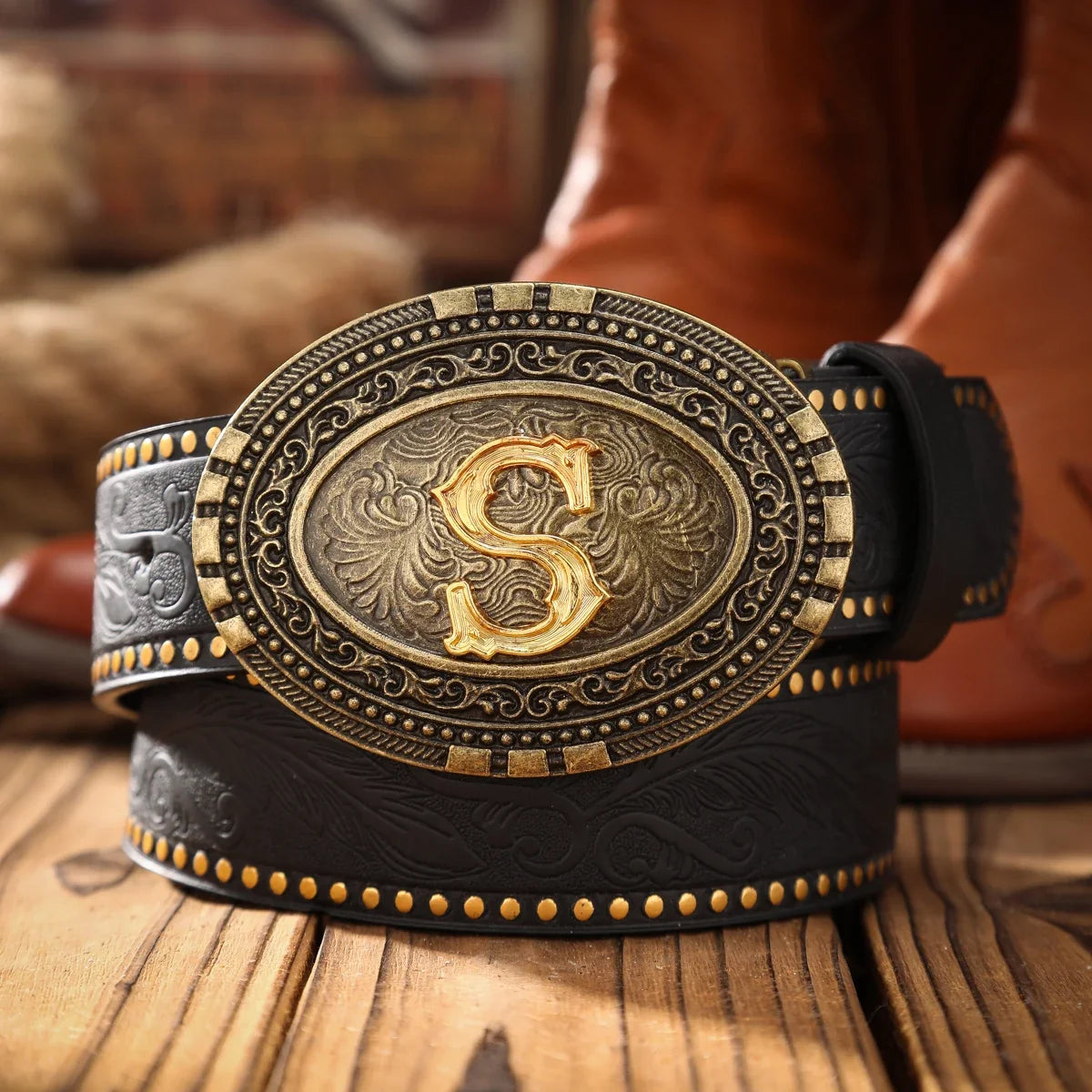 A Men's and Women's Casual Retro Belt Western Style! PU Leather Belt with Metal Buckle, Suitable for Daily Work Wear