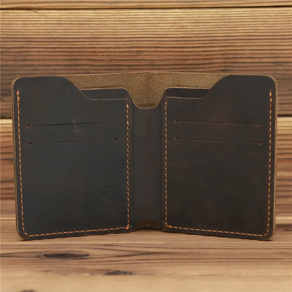 Top Genuine Leather Men's Wallet Retro Driving Licence Wallets for Men Durable Leather Portfel Male Cartera Hombre Purse for Men