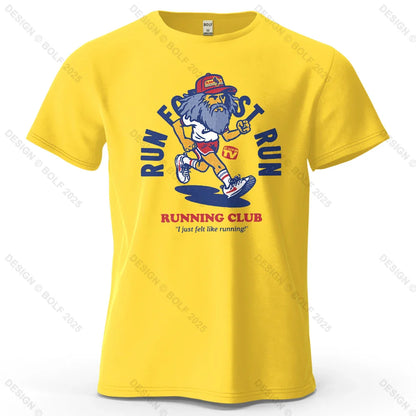 Running Club Printed Men's T-Shirt 100% Cotton Oversized Fitness Motivation Graphic Tees for Women Tops Tees Streetwear