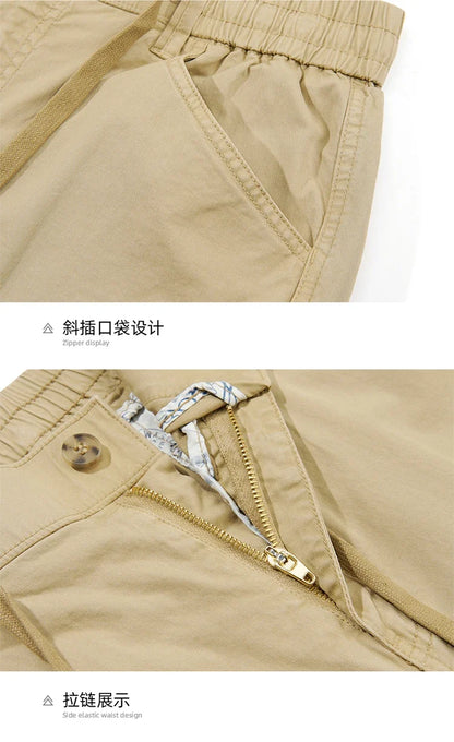 Men Spring Casual Tactical Cargo Shorts Men Multi Pocket Outdoor Shorts Men Breathable Sports Workout Daily Wear Male Shorts
