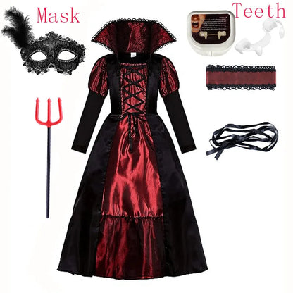 European and American Vintage Ball Gown Princess The Middle Age Upper Class Frock Girls Halloween Vampire Cosplay Costume Dress