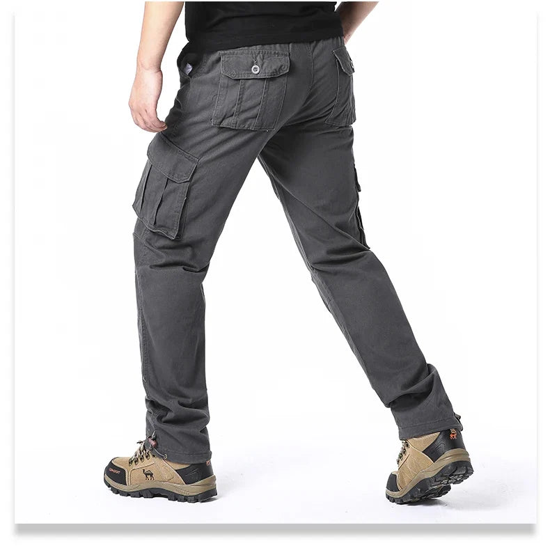 Big Size Men's Casual Sports Pants Stretch Waist Tactical Cargo Pants Man Hiking Pants Joggers Cotton Trousers