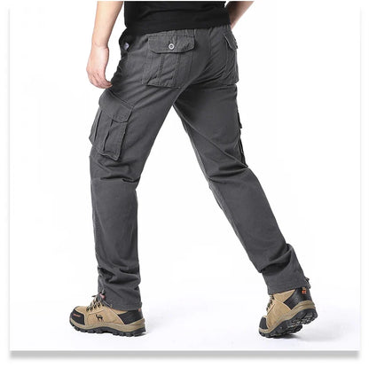 Big Size Men's Casual Sports Pants Stretch Waist Tactical Cargo Pants Man Hiking Pants Joggers Cotton Trousers