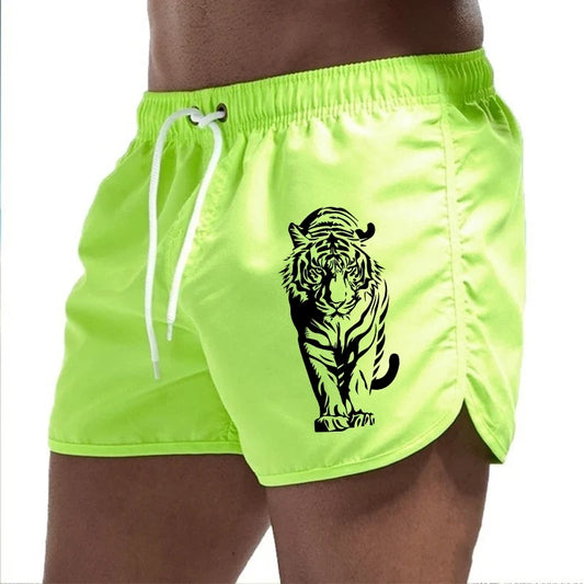 2026 Brand New Mens Board Shorts Tiger Design Printed Beach Shorts High Quality Male Summer Running Cycling Boxing Cool Shorts