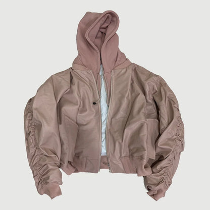 Autumn Winter Cool Handsome Oversized Brown Thickened Warm Leather Jacket Men with Hood Fake 2 Piece European Clothes