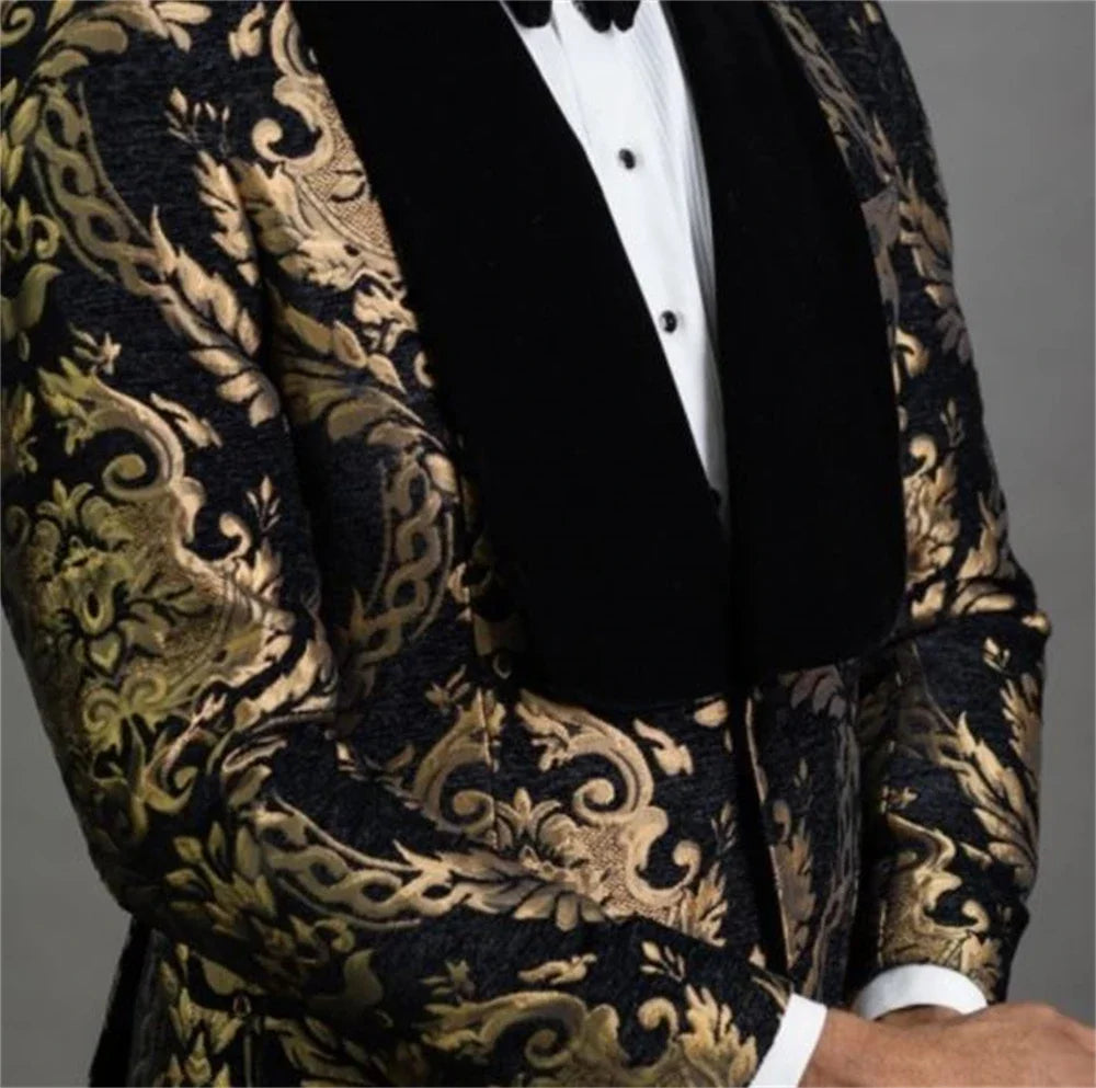 Formal Clothes Boy's Evening Dresses Boys Costume Suit Children Wedding Suit For Boys Navy Blue Floral Blazer Kids Prom Suits
