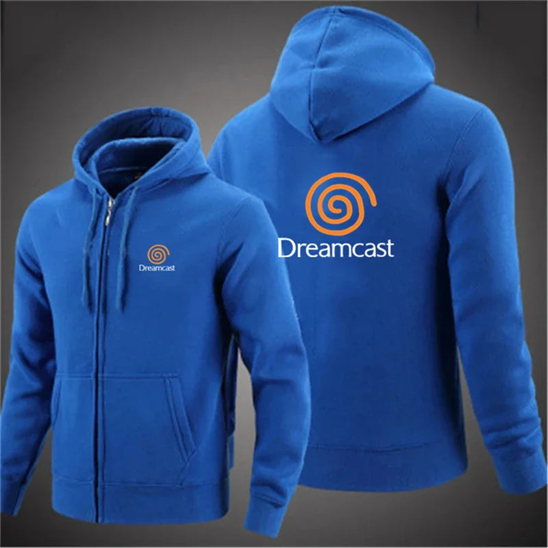 New Dreamcast Sega Autumn Men Sweatshirts Long Sleeve Jacket Hoodie Zipper Closure Jacket Male Hoodies Slim Fit Male Clothing