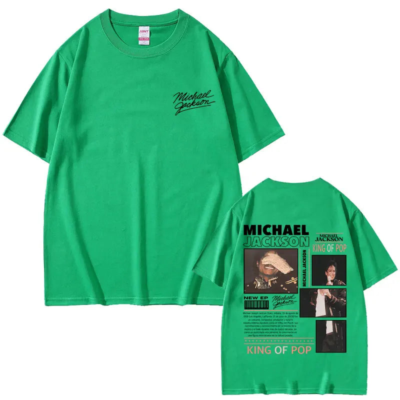 Classic Retro Michael Jackson King of Pop T-shirt Men Women Vintage Gothic Rock T-shirts Men's Hip Hop Punk Oversized T Shirts